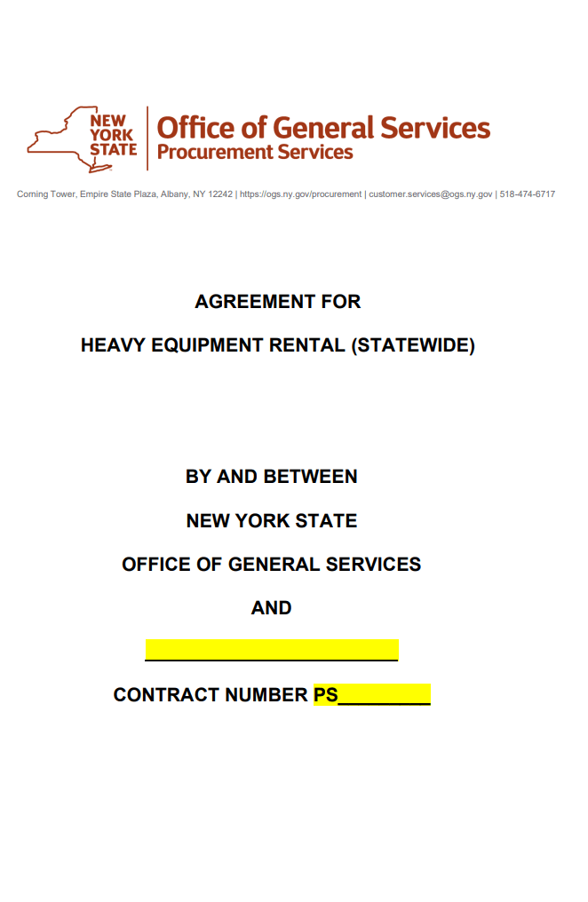 Heavy Equipment Rental Contract Template
