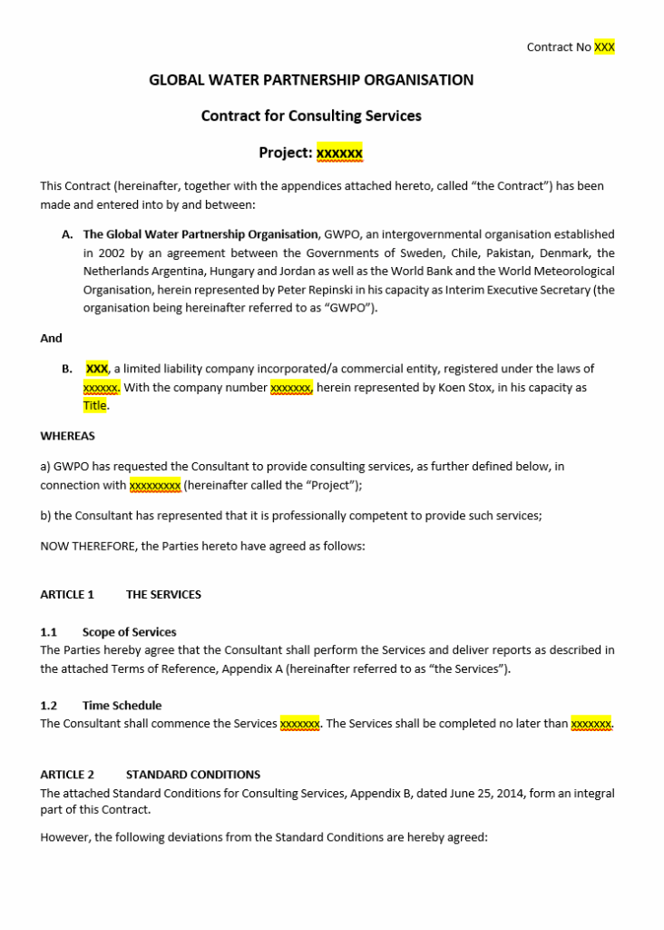 Job Consultant Contract Template