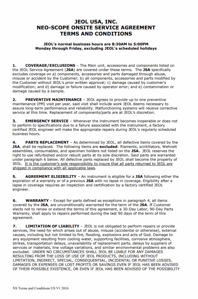 Onsite Maintenance Contract Template