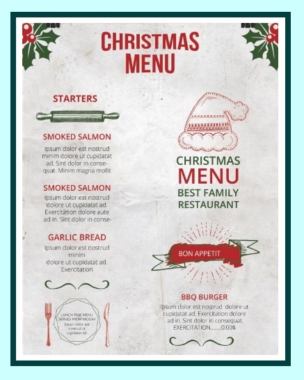 Christmas Price list template