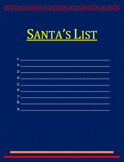 Santa's List Template