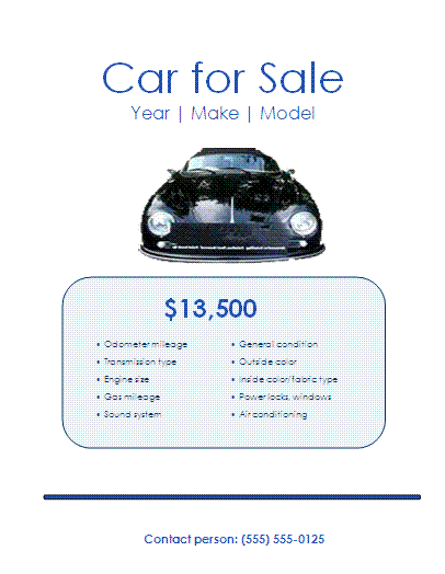 Car For Sale Template from www.wordstemplates.org