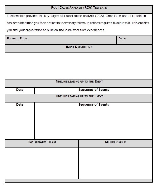 root cause analysis template