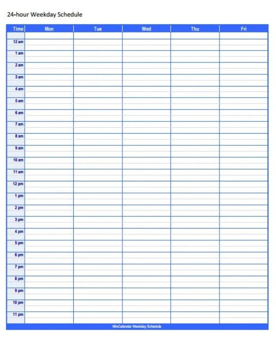 Blank Work Schedule Template