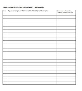 Maintenance Schedule Template | Free Word Templates
