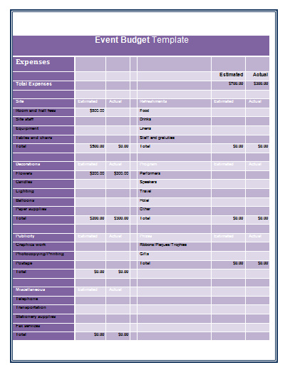 Event Planning Template