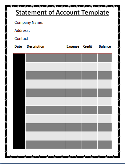 Statement Of Accounts Template Free Word Templates