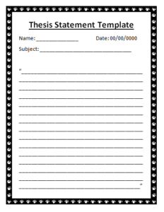 template of thesis statement