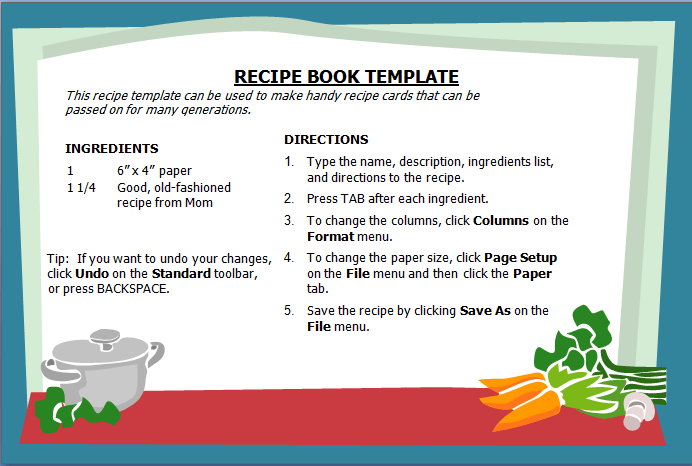 Free Recipe Template Word from www.wordstemplates.org