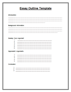 essay outline template free