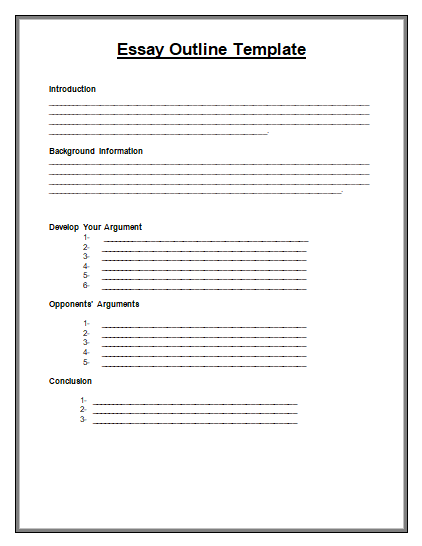 outline of an essay template