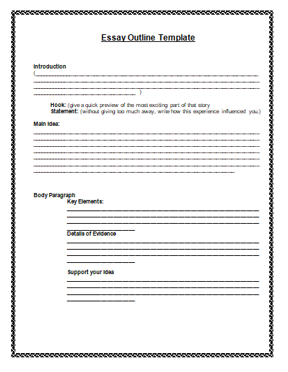 Reflective Essay Outline Template