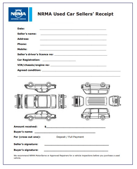 Car Receipt Template