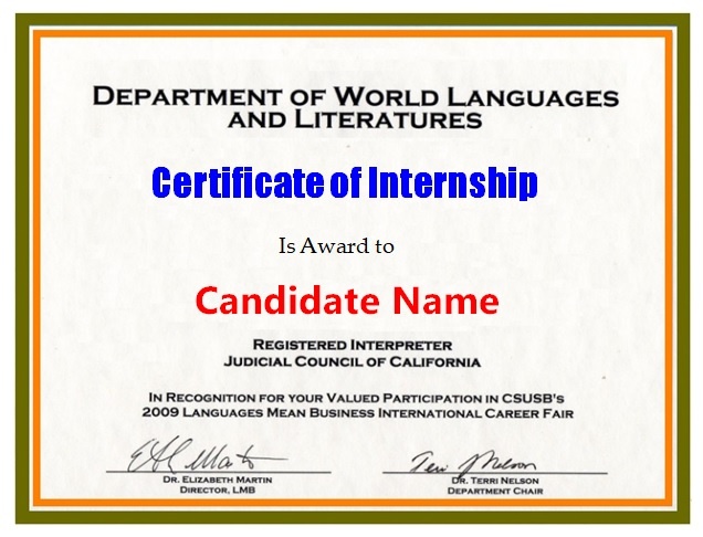 internship certificate templates