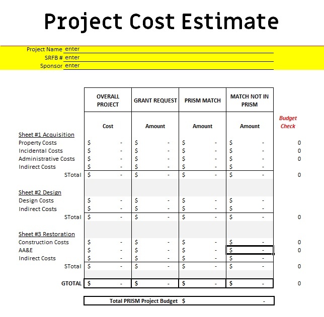 Loss Cost Estimate Template