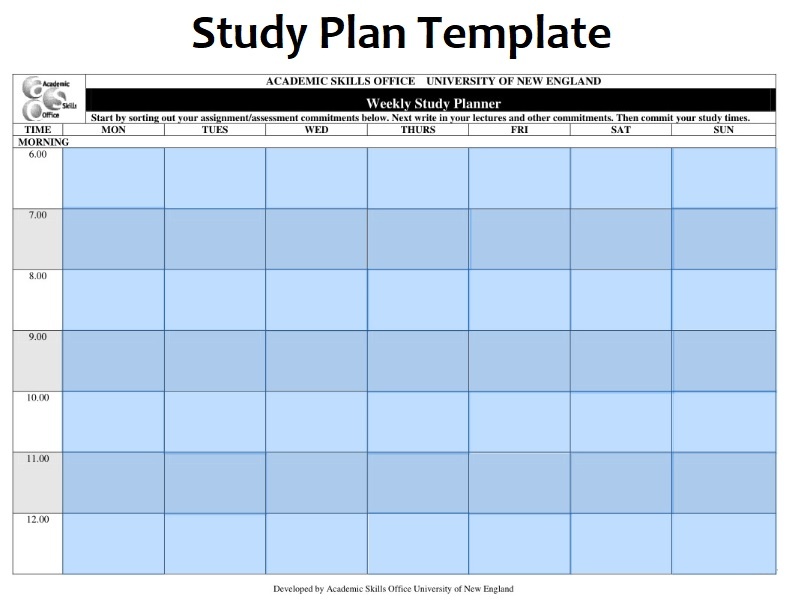 Plan Of Study Template from www.wordstemplates.org