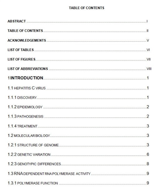 Template For Table Of Contents from www.wordstemplates.org