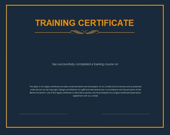 Training Certificate Template