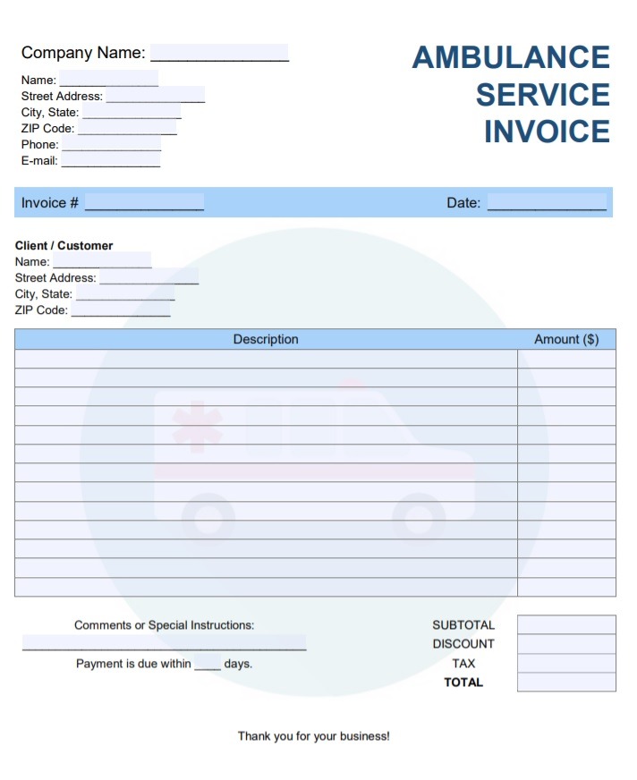 Healthcare Invoice Template