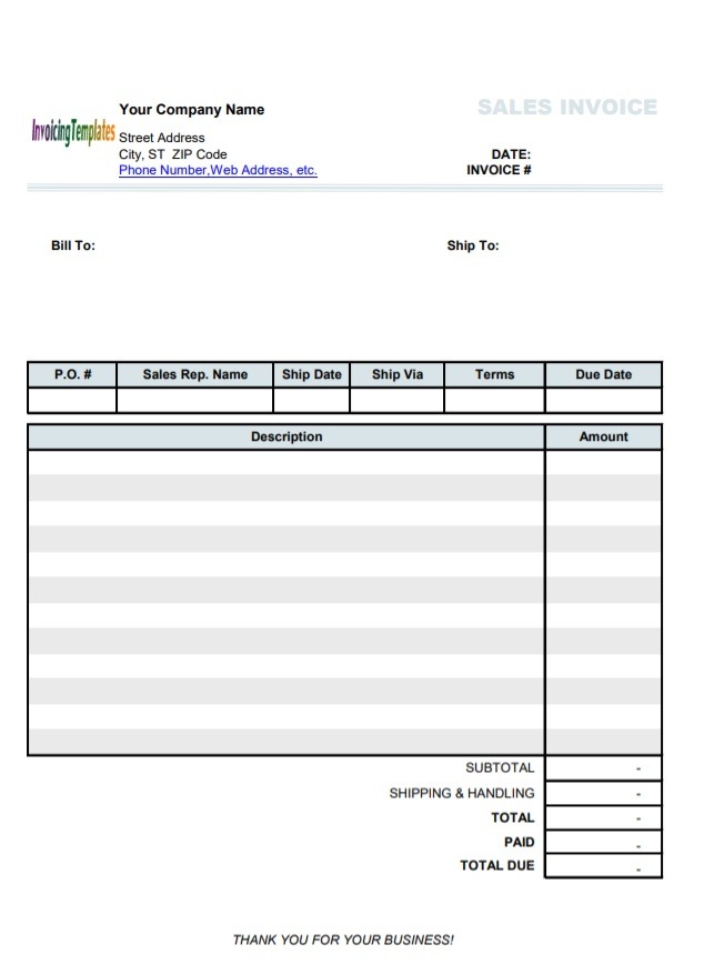 Sales Invoice Templates | 4+ Free Word, Excel & PDF Formats, Samples