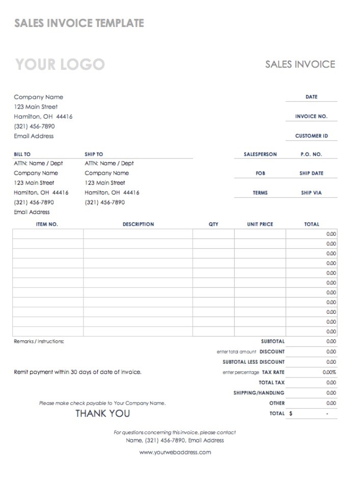 business invoice template