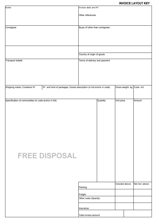 Shipping Invoice Layout