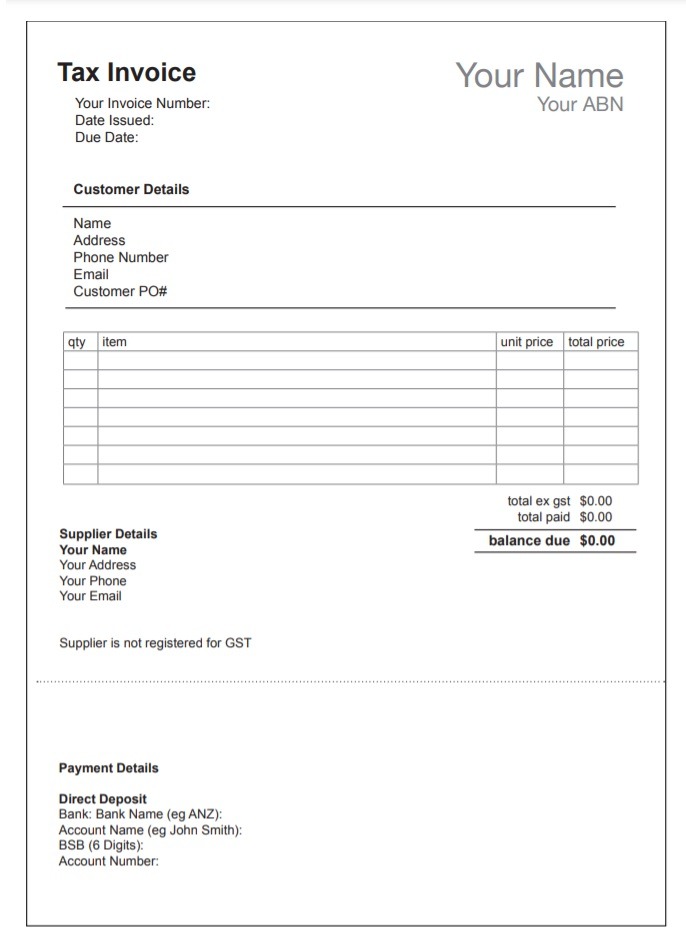 Tax Receipt Template