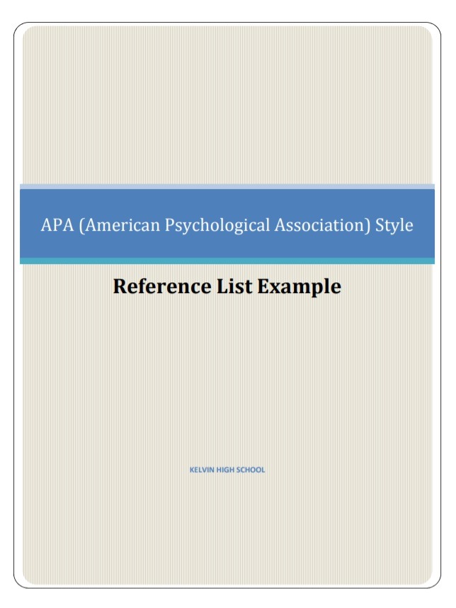 Reference List Template PDF