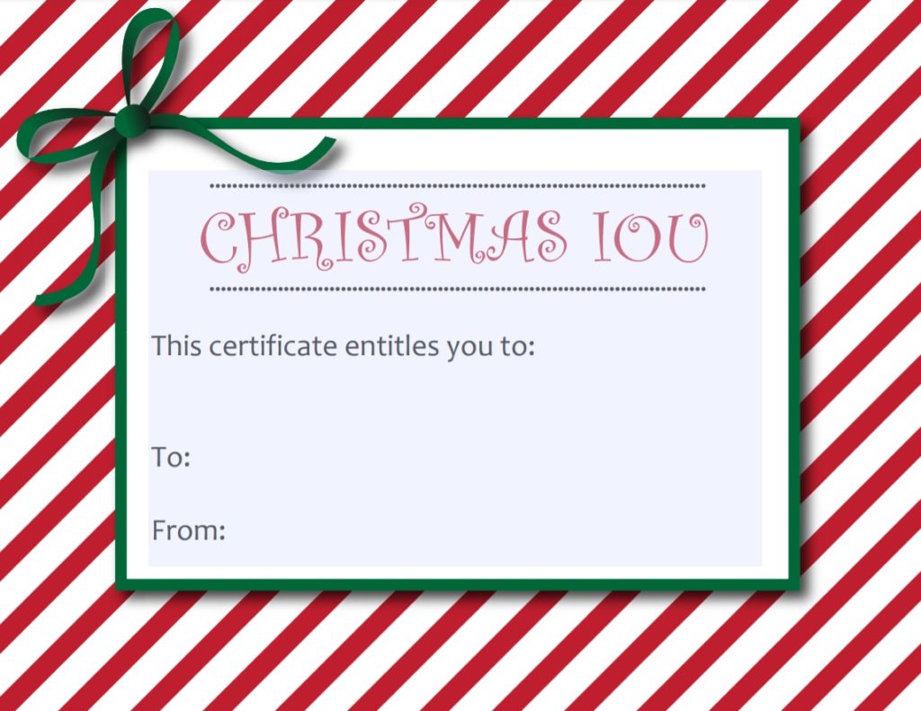 Christmas Gift Template Free Word Templates Pertaining To Homemade Christmas Gift Certificates Templates