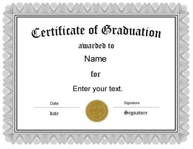 Graduate Certificate Format