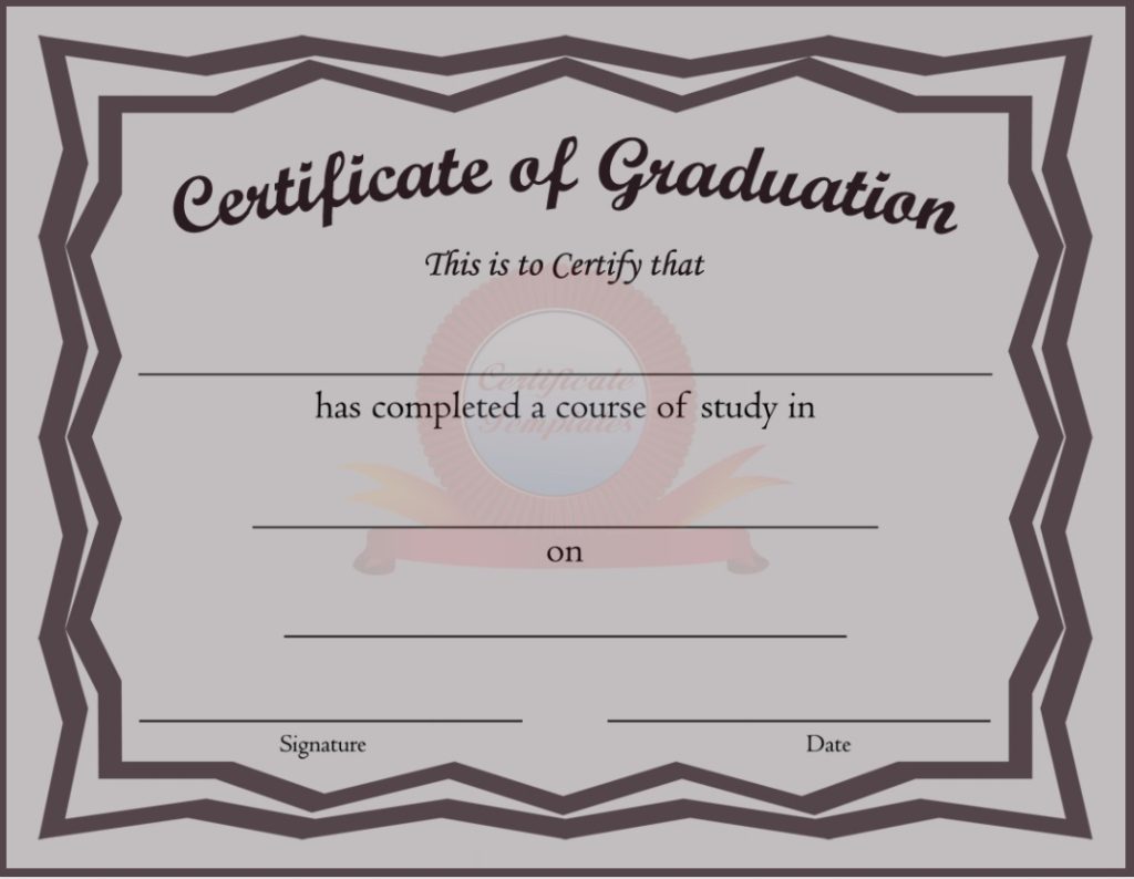 Graduate Certificate Sample  Free Word Templates Within Graduation Certificate Template Word
