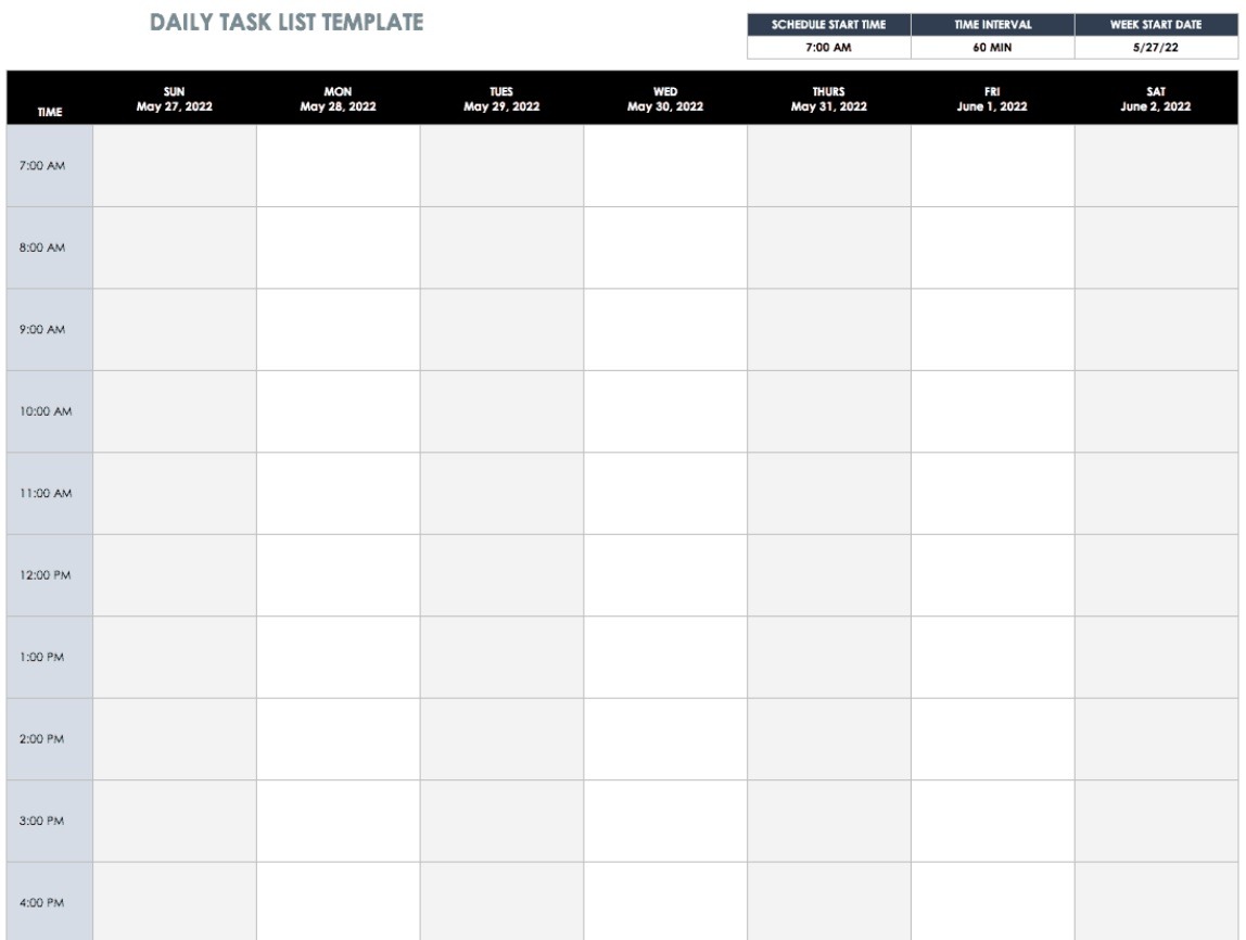 task list template