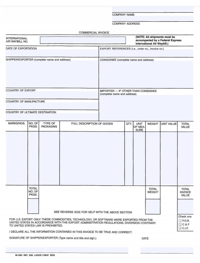 How To Prepare A Commercial Invoice Free Word Templates