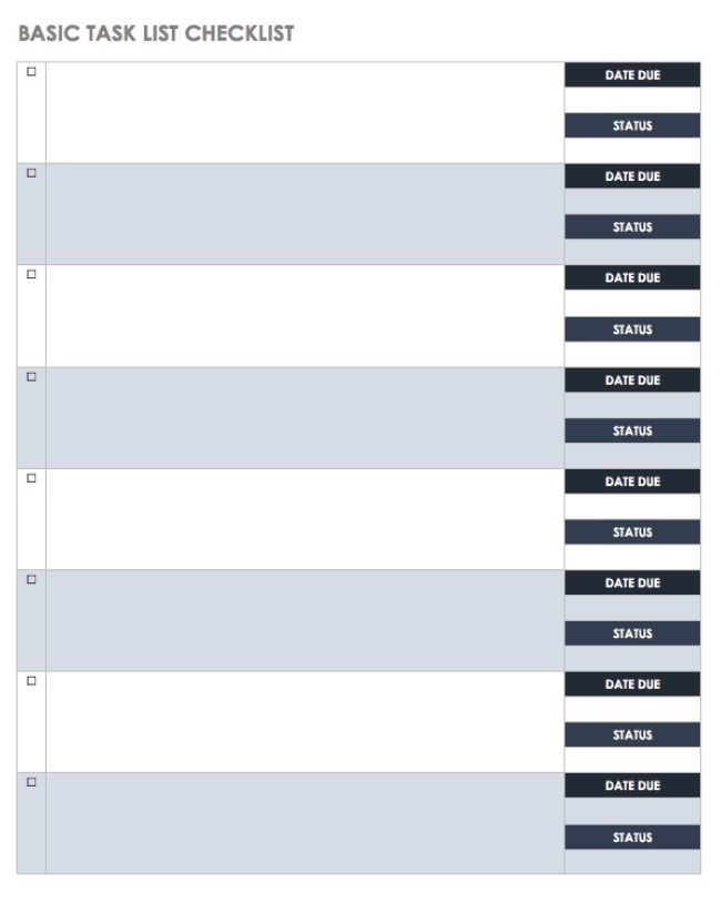 task list template