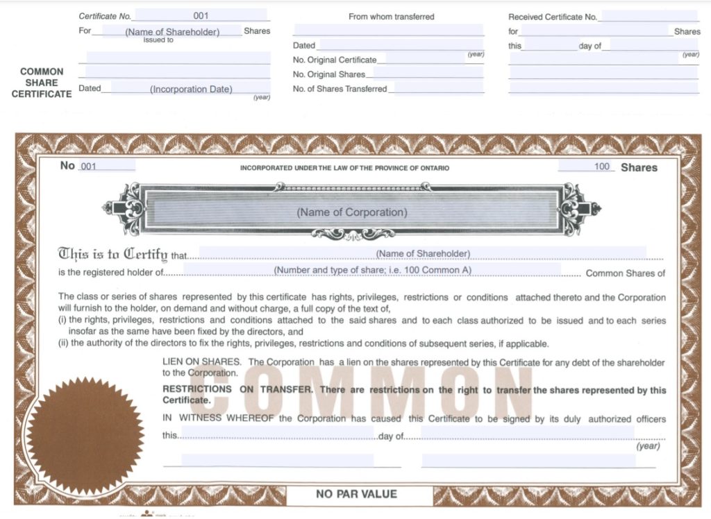 Sample Common Stock Certificate Certificate Template Editable , Stock  Certificate Template…