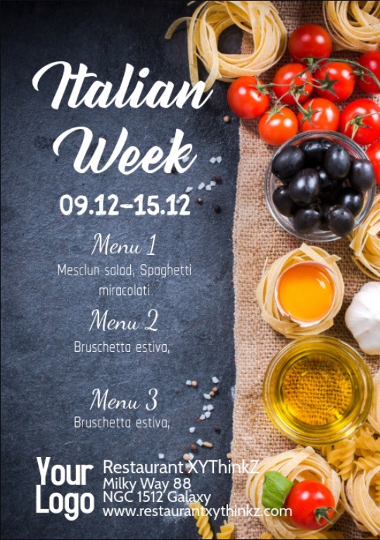 Italian Weekly Menu Template