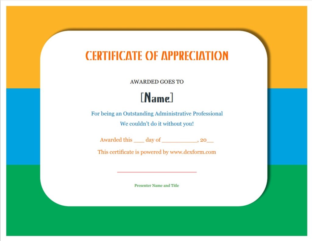 Appreciation Certificate Sample