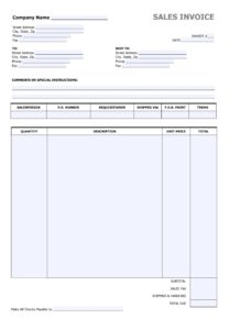 Sales Invoice Template | Free Word Templates