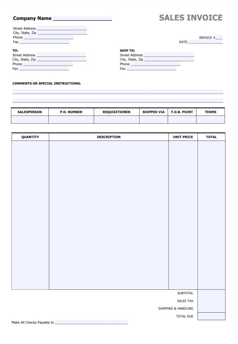 business invoice template