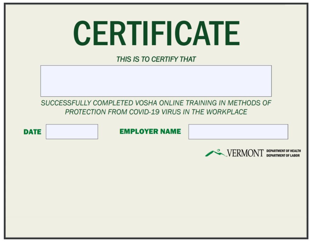 Blank Training Certificate Template