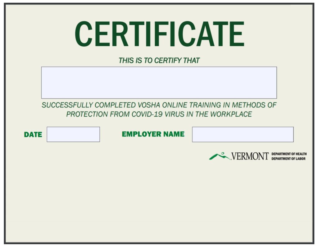 Training Certificate Template