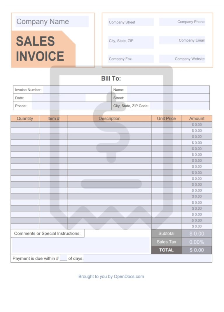 business invoice template