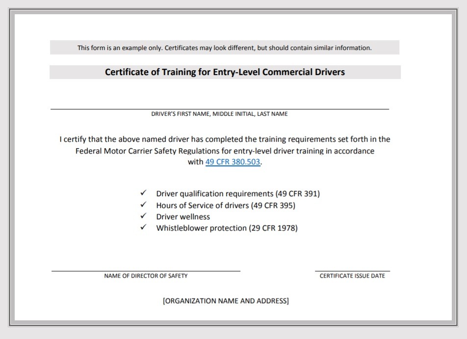 Entry Level Training Certificate Template