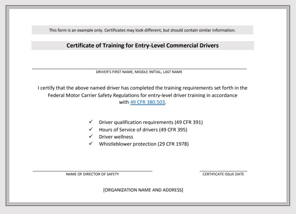 Training Certificate Template