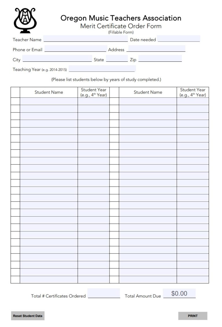 Certificate of Merit Template