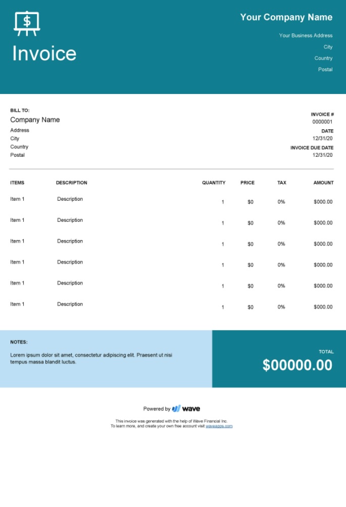 business invoice template