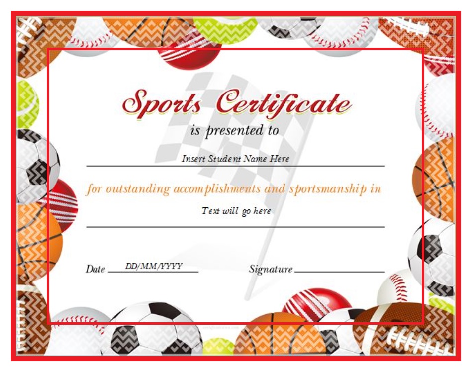 Free Sports Certificate Template