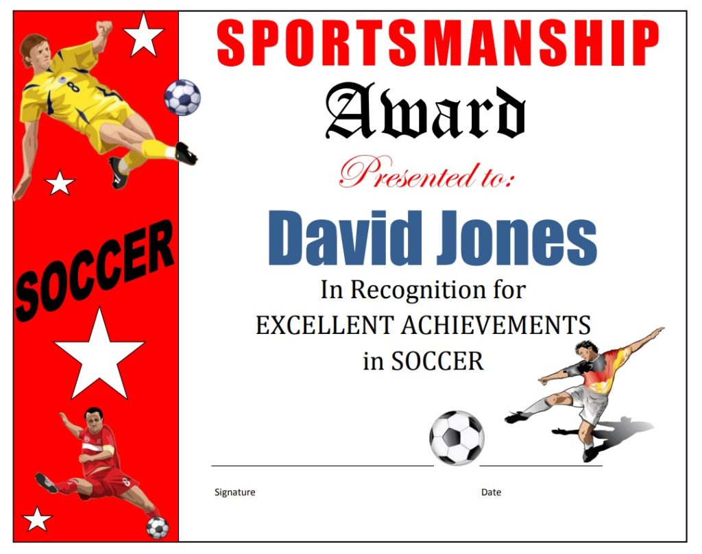 Sports Certificate Template  Free Word Temnplates For Soccer Certificate Templates For Word