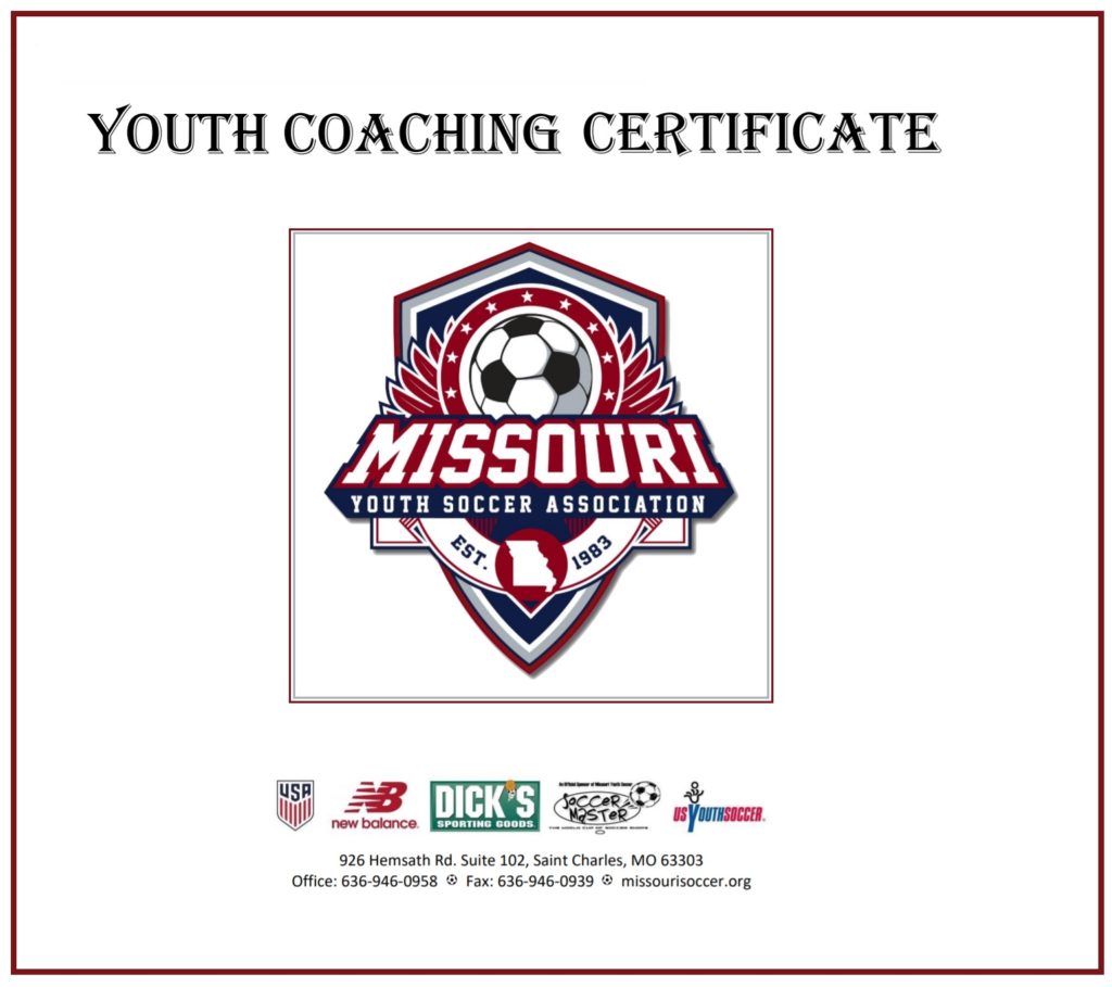 Youth Coaching Sports Certificate Template