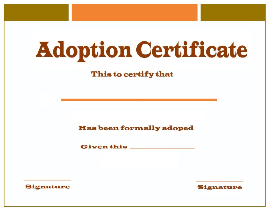 adoption certificate sample